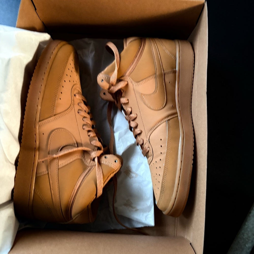 Nike Court Vision Mid Flax/Flax-Gum Light Brown CD5466-200 Men's size 8 wheat - Picture 8 of 9